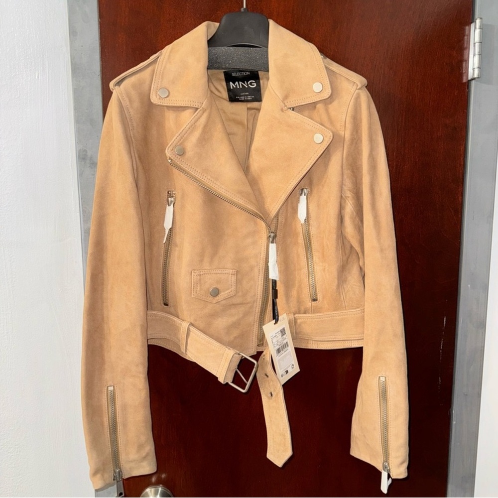MANGO Tan 100%  Suede Jacket